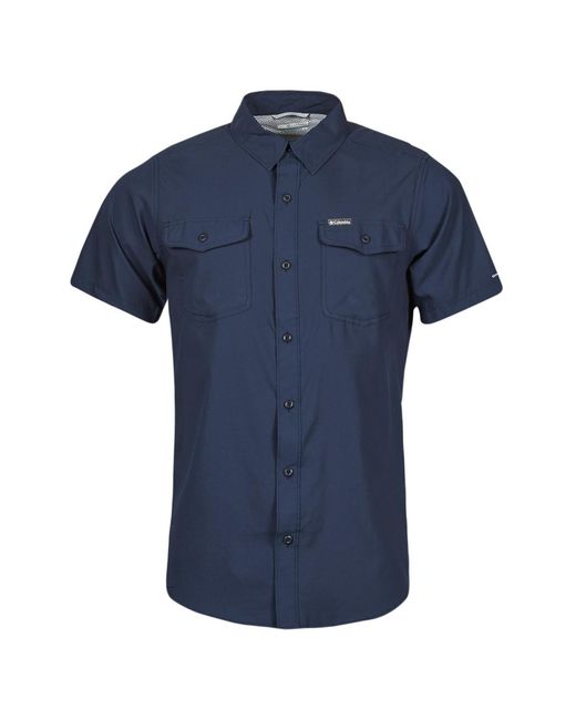 Columbia Blue Utilizertm Ii Solid Short Sleeve Shirt Short Sleeved Shirt for men