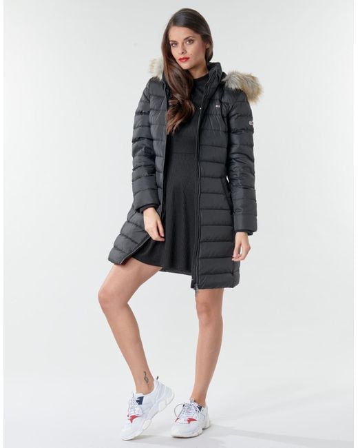 Tommy Hilfiger Tjw Essential Hooded Down Coat Duffel Coats in Black | Lyst  UK