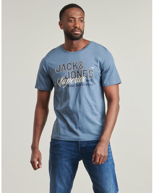 Jack & Jones Blue T Shirt Jjelogo Tee Ss for men