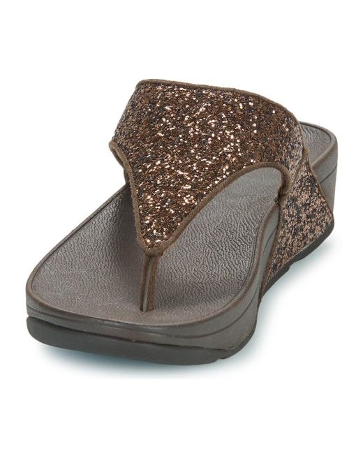Fitflop Brown Flip Flops / Sandals (shoes) Lulu Glitter Toe-thongs