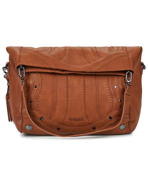 Desigual Brown Shoulder Bag Embro Patch Loverty