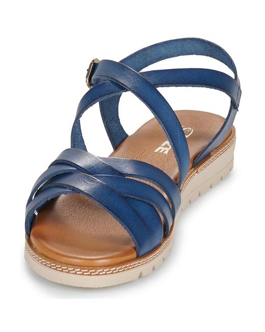 So Size Blue Flat Sandals Margot