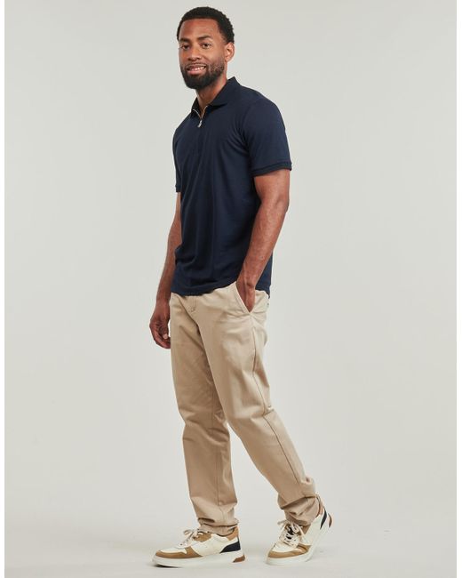 SELECTED Blue Polo Shirt Slhfave Zip for men