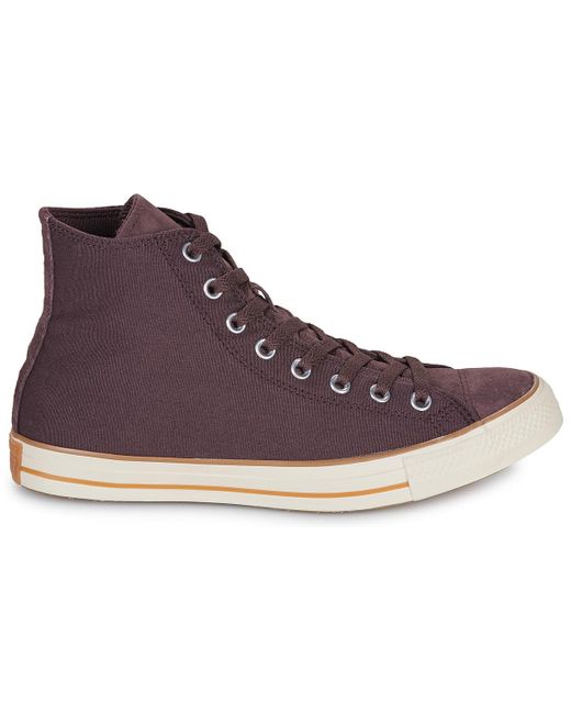 Converse Brown Shoes (high-top Trainers) Chuck Taylor All Star Canvas Leather for men