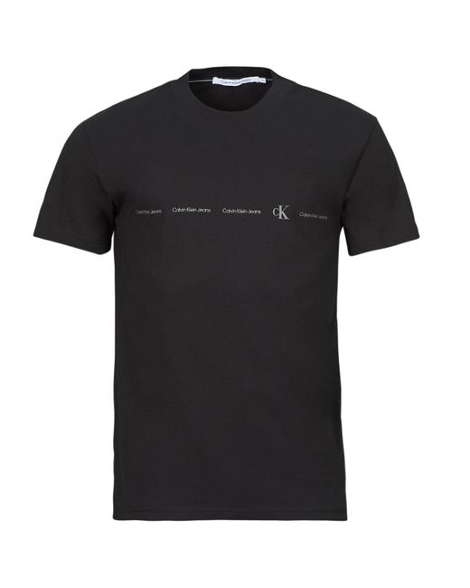 Calvin Klein Black T Shirt Logo Repeat Tee for men