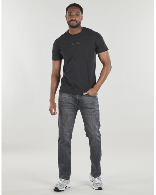 Guess Black T Shirt Ss Bsc Quattro G Mist Tee for men