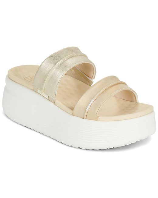 HeyDude Natural Sandals Austin Slide Classic Champagne Metallic