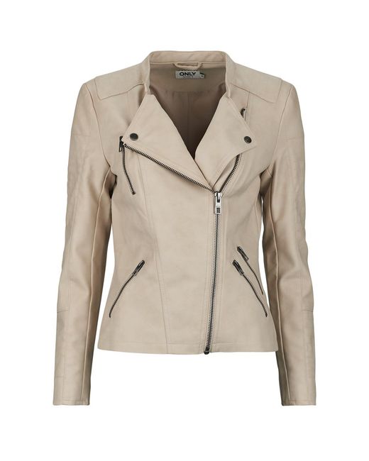 ONLY Natural Leather Jacket Onlava