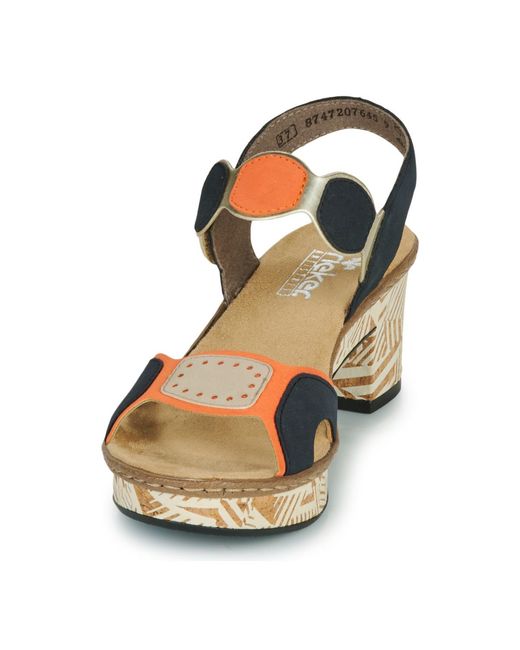 Rieker Metallic Heeled Sandals 63876-90