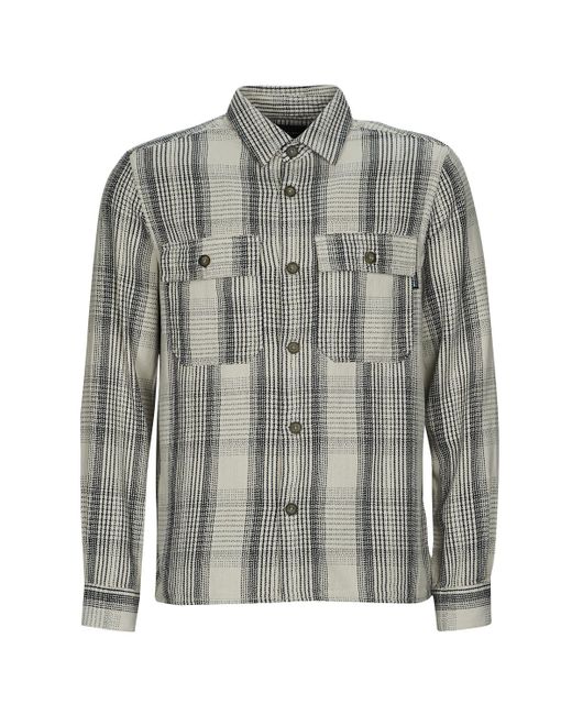 Only & Sons Gray Long Sleeved Shirt Onsscott Ls Check Flannel Overshirt 4162 for men