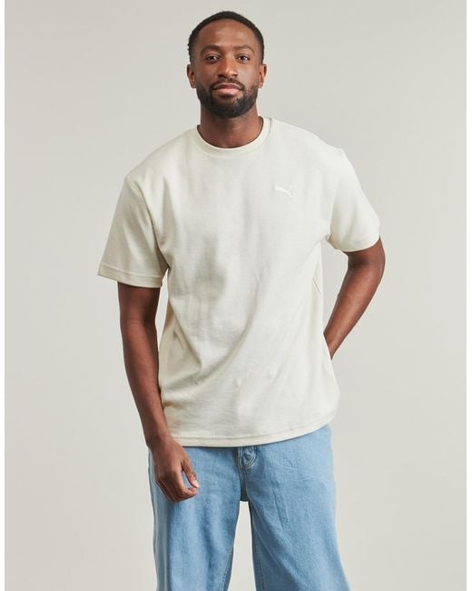 PUMA Gray T Shirt Ess Elevated Relaxed Tee for men