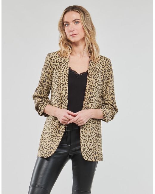Pieces Natural Jacket Pcboss 3/4 Printed Blazer