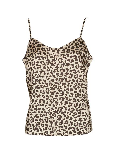 ONLY Brown Tops / Sleeveless T-shirts Onlmayra Tie Satin Singlet