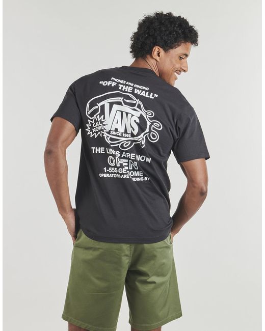 Vans Black T Shirt Hot Lines Ss Tee for men