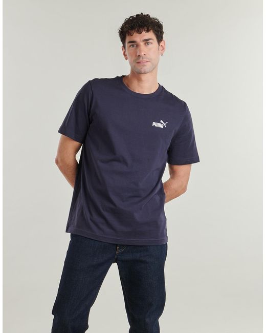 PUMA Blue T Shirt Ess Small No. 1 Logo for men