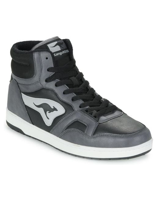 Kangaroos Black Shoes (high-top Trainers) K-slam Point Mid for men
