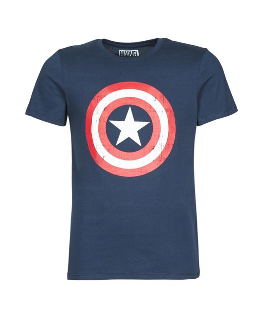 Yurban Blue Captain America Logo T Shirt for men