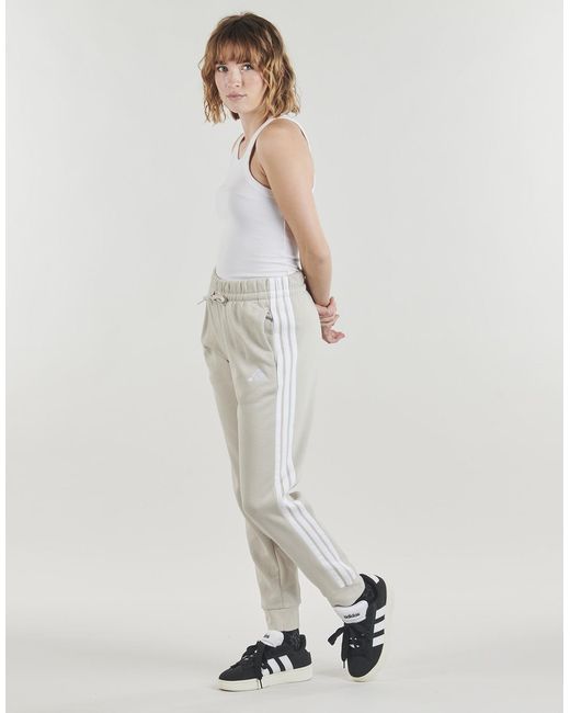 Adidas Gray Tracksuit Bottoms Essentials 3-stripes Fleece Slim Joggers
