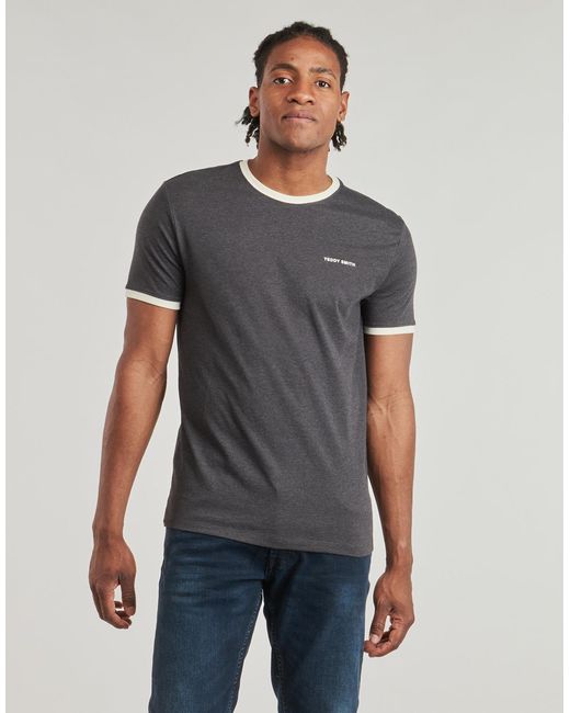 Teddy Smith Gray T Shirt The-tee 2 R Mc for men