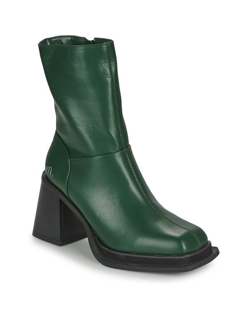 Moony Mood Green Low Ankle Boots New05