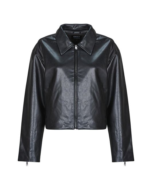ONLY Black Leather Jacket Onlnicki Faux Leather