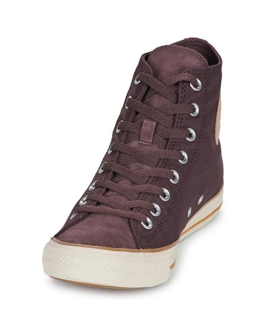 Converse Brown Shoes (high-top Trainers) Chuck Taylor All Star Canvas Leather for men