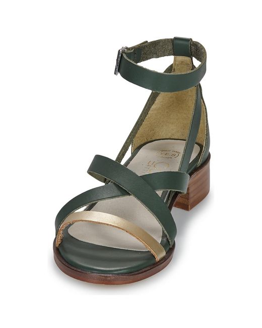 Casual Attitude Green Heeled Sandals Coutil