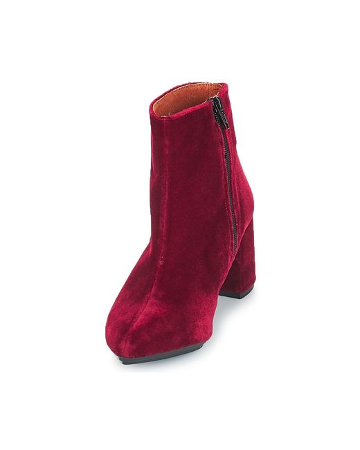 Betty London Red Jiloute Low Ankle Boots