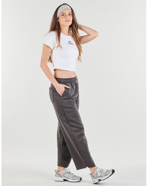 New Balance Gray Tracksuit Bottoms Linear Heritage Fleece Barrel Pant