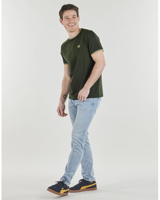 Fred Perry Green T Shirt Twin Tipped T-shirt for men