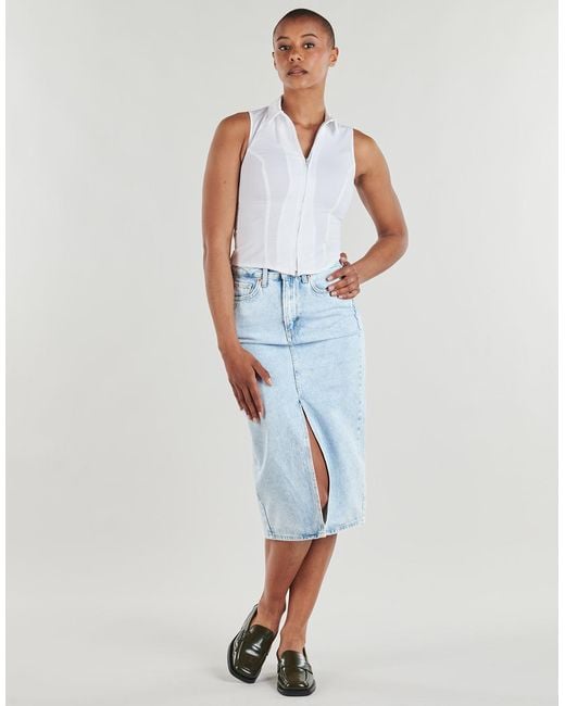 Pepe Jeans Blue Skirt Midi Skirt Hw Nikita