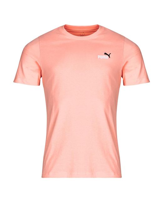 PUMA Pink T Shirt Ess 2 Color Small Logo Tee for men