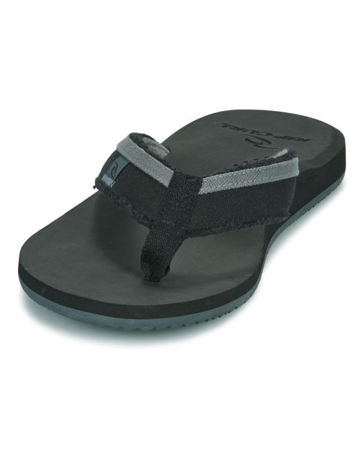 Rip Curl Black Flip Flops / Sandals (shoes) Reactor Open Toe for men