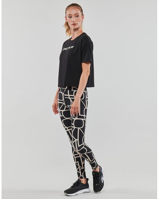 Only Play Black T Shirt Onpfont Logo Short Ss Train Tee