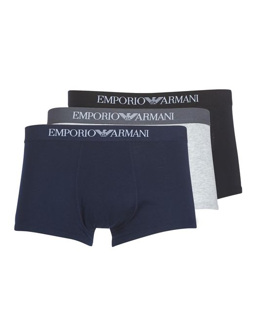 Emporio Armani Blue Boxer Shorts Cc722-pack De 3 for men
