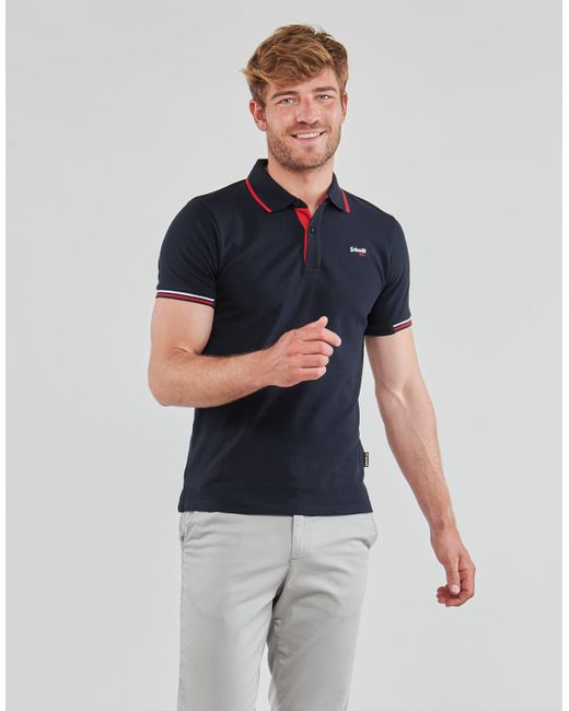 Schott Nyc Blue Devon Polo Shirt for men