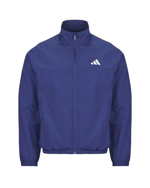 Adidas Blue Technical Jackets Essential Small Logo Windbreaker for men