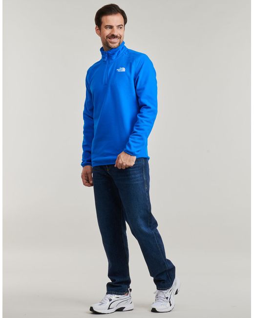 The North Face Blue Fleece Jacket 100 Glacier 1/4 Zip for men
