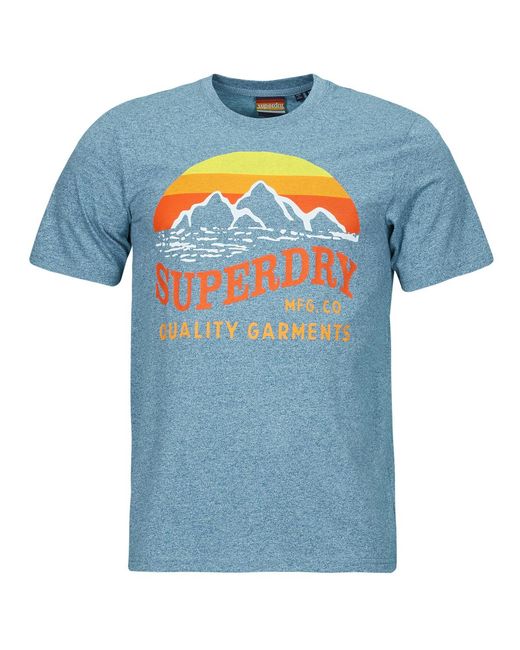 Superdry Blue T Shirt Great Outdoors Relaxed for men