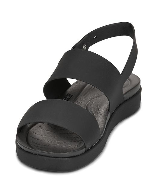 CROCSTM Black Flat Sandals Brooklyn Backstrap Low Low