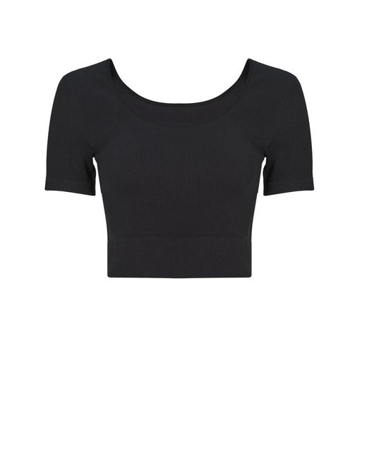 Only Play Black T Shirt Onpjaia Life Ss 2-way Crop