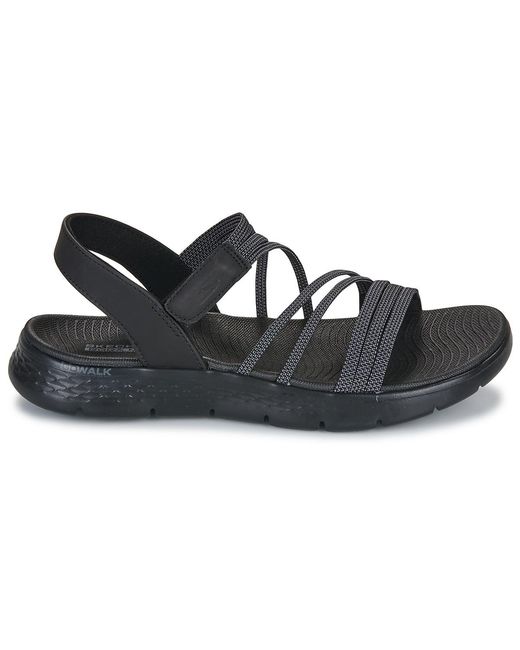 Skechers Black Flat Sandals Go Walk Flex Sandal Emma