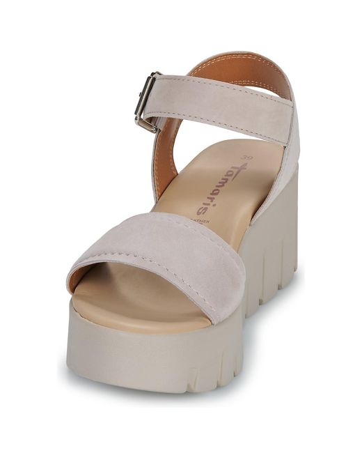 Tamaris Gray Wedge Sandals 28712-378