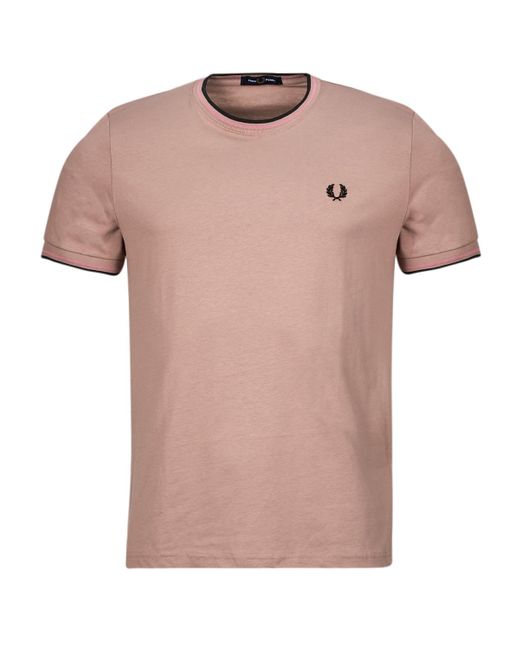 Fred Perry Pink T Shirt Twin Tipped T-shirt for men