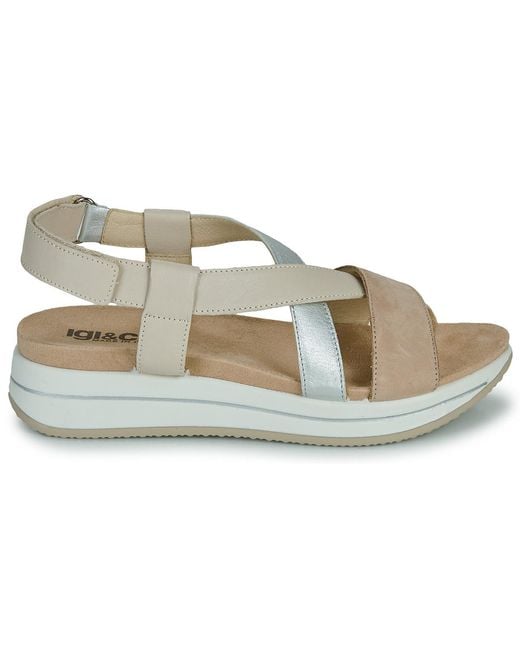Igi&co Metallic Wedge Sandals