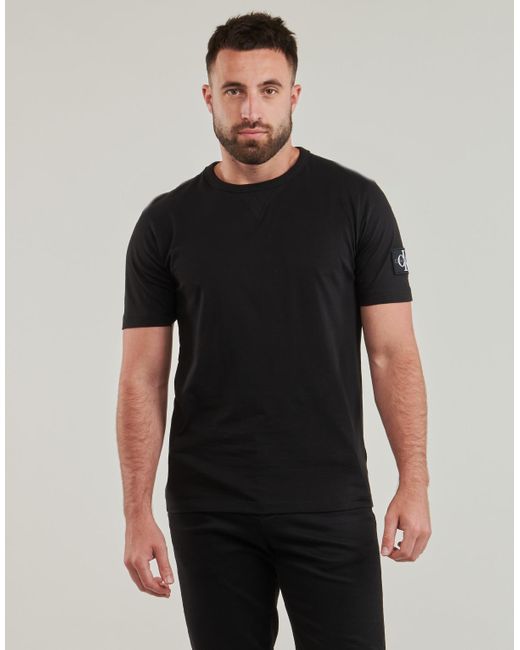 Calvin Klein Black T Shirt Badge Regular Tee for men