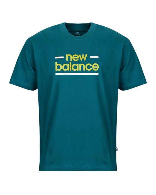 New Balance Blue T Shirt Linear Lines T-shirt for men