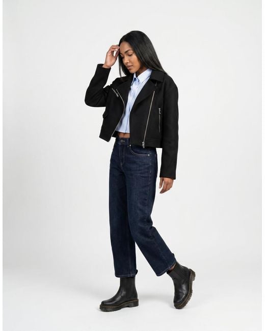 ONLY Black Leather Jacket Onlnancy Biker Jacket Otw
