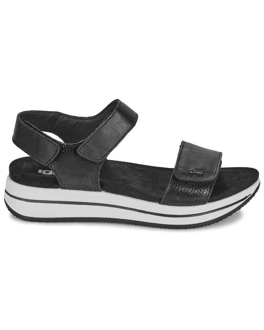 Igi&co Black Wedge Sandals D.sindy