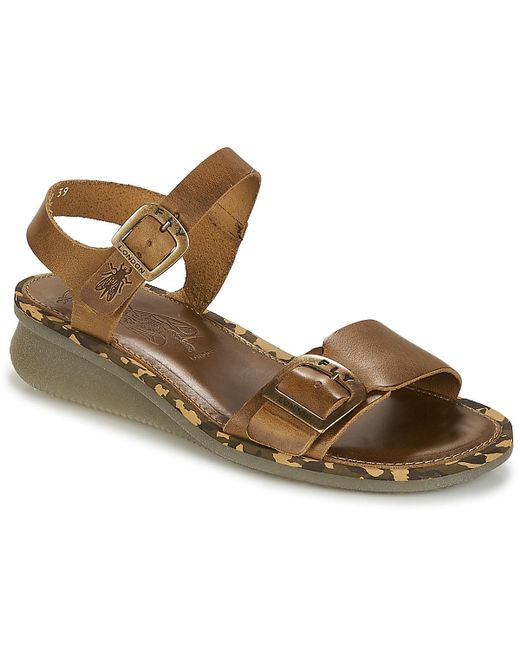 Fly London Brown Comb Sandals